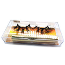 MH013M Hitomi Custom Packaging hand made 3d mink strip eyelashes Private Label real fluffy curl 25mm Magnetic eyelashes